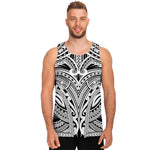 Tribal Maori Polynesian Tattoo Print Men's Tank Top