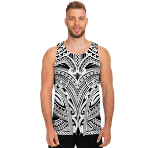 Tribal Maori Polynesian Tattoo Print Men's Tank Top