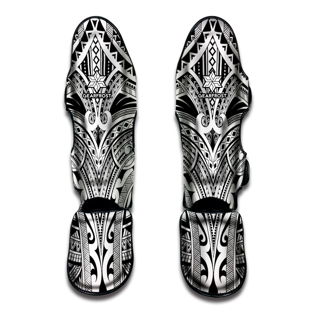 Tribal Maori Polynesian Tattoo Print Muay Thai Shin Guard