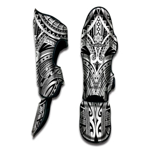 Tribal Maori Polynesian Tattoo Print Muay Thai Shin Guard