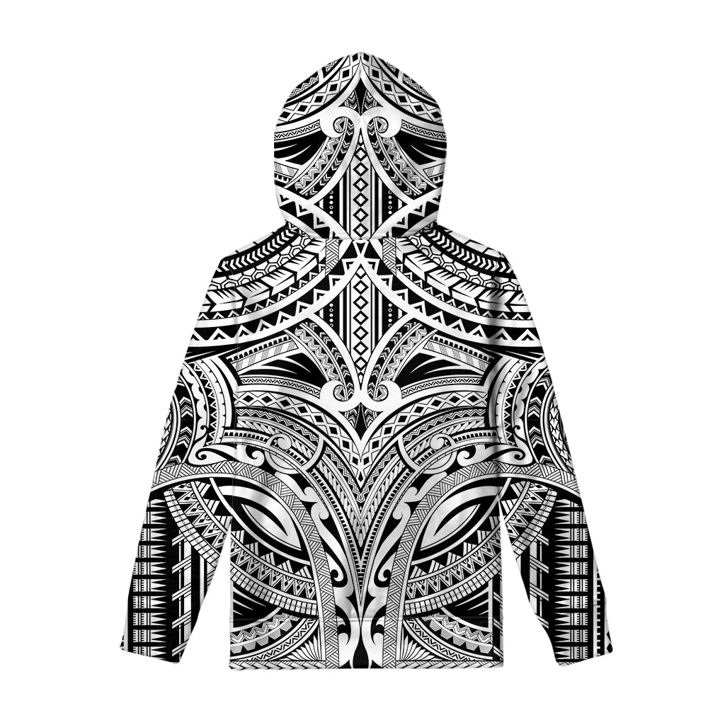 Tribal Maori Polynesian Tattoo Print Pullover Hoodie