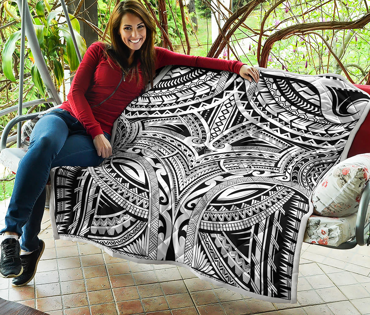 Tribal Maori Polynesian Tattoo Print Quilt