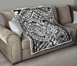 Tribal Maori Polynesian Tattoo Print Quilt