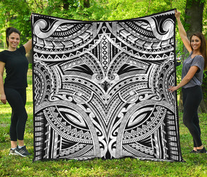 Tribal Maori Polynesian Tattoo Print Quilt