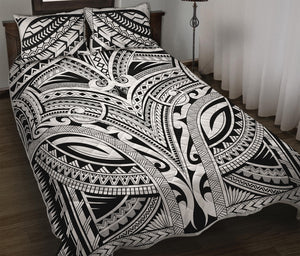 Tribal Maori Polynesian Tattoo Print Quilt Bed Set