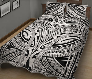 Tribal Maori Polynesian Tattoo Print Quilt Bed Set