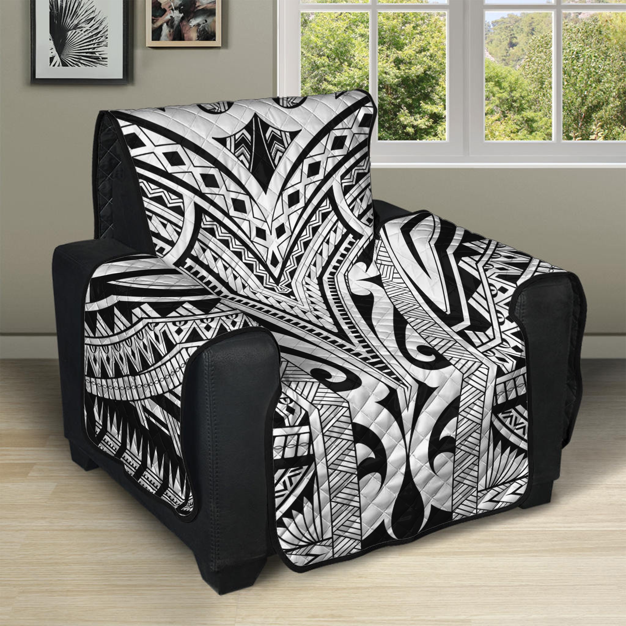 Tribal Maori Polynesian Tattoo Print Recliner Protector