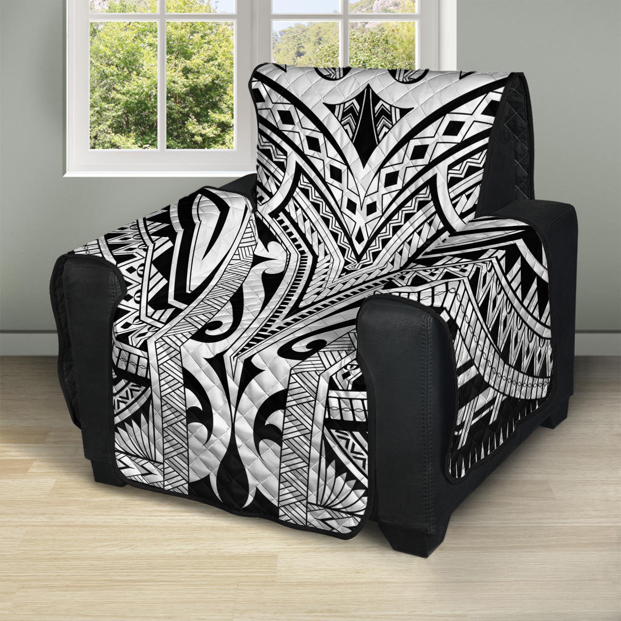 Tribal Maori Polynesian Tattoo Print Recliner Protector