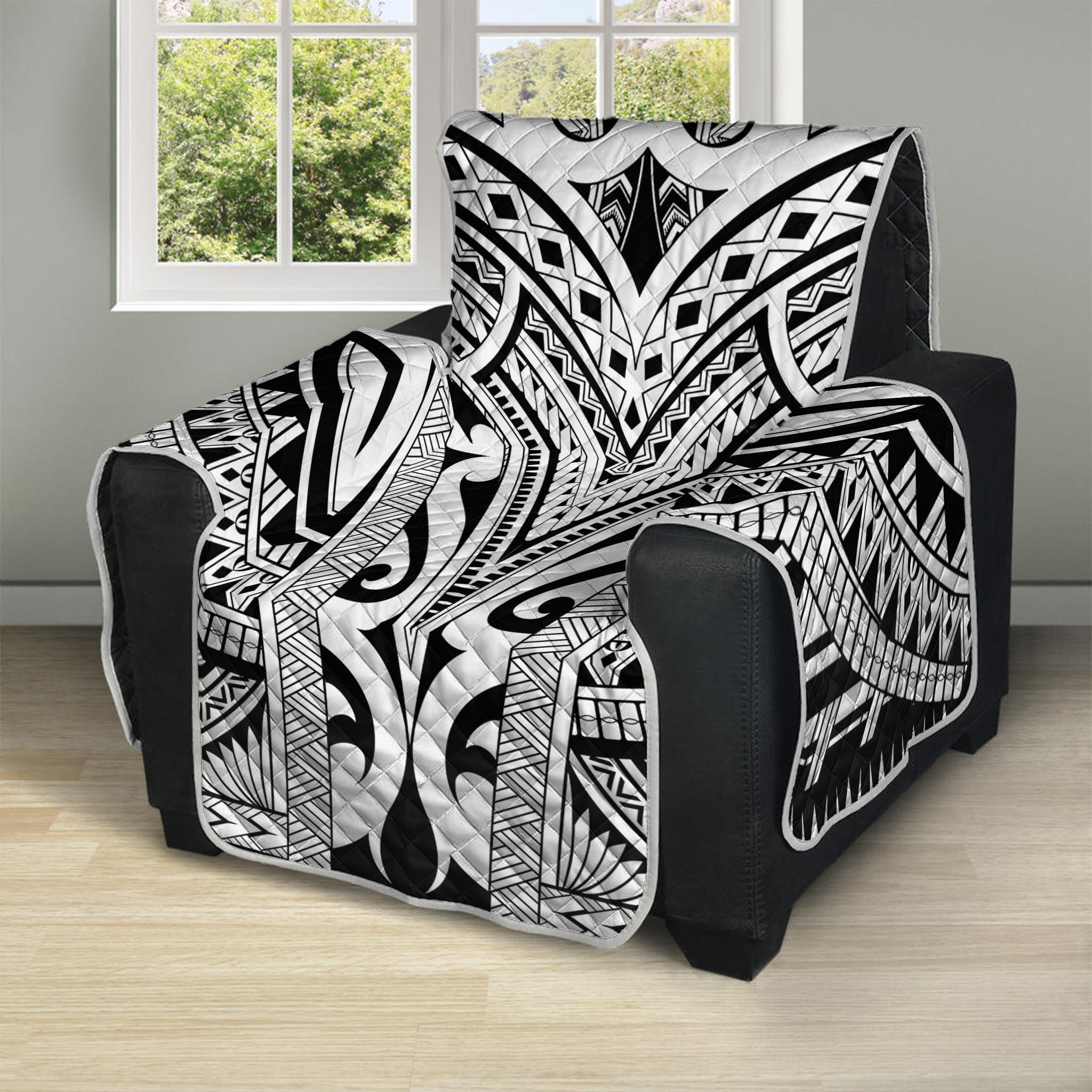 Tribal Maori Polynesian Tattoo Print Recliner Protector