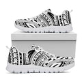 Tribal Maori Polynesian Tattoo Print White Running Shoes