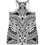 Tribal Maori Polynesian Tattoo Print Women's Racerback Tank Top