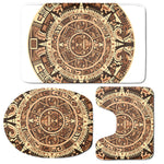 Tribal Maya Calendar Print 3 Piece Bath Mat Set