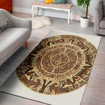 Tribal Maya Calendar Print Area Rug