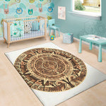 Tribal Maya Calendar Print Area Rug