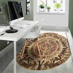 Tribal Maya Calendar Print Area Rug