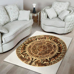 Tribal Maya Calendar Print Area Rug