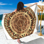 Tribal Maya Calendar Print Beach Sarong Wrap