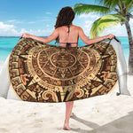 Tribal Maya Calendar Print Beach Sarong Wrap