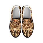 Tribal Maya Calendar Print Black Slip On Shoes