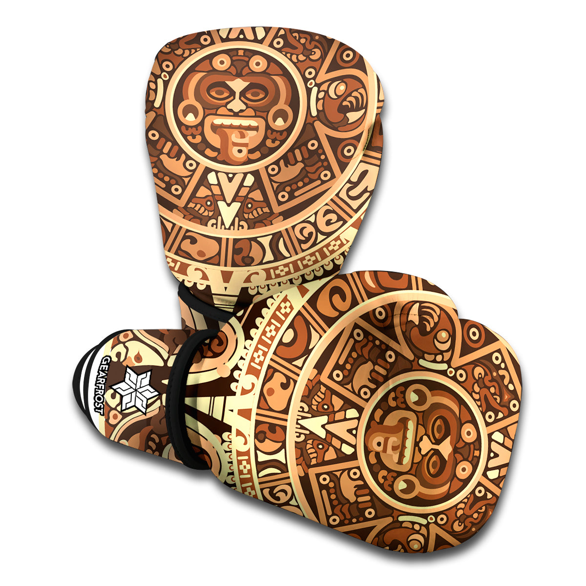 Tribal Maya Calendar Print Boxing Gloves