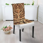 Tribal Maya Calendar Print Dining Chair Slipcover