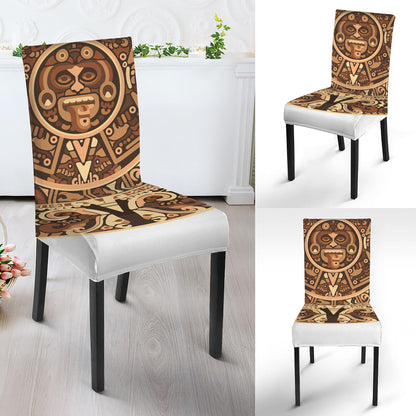 Tribal Maya Calendar Print Dining Chair Slipcover