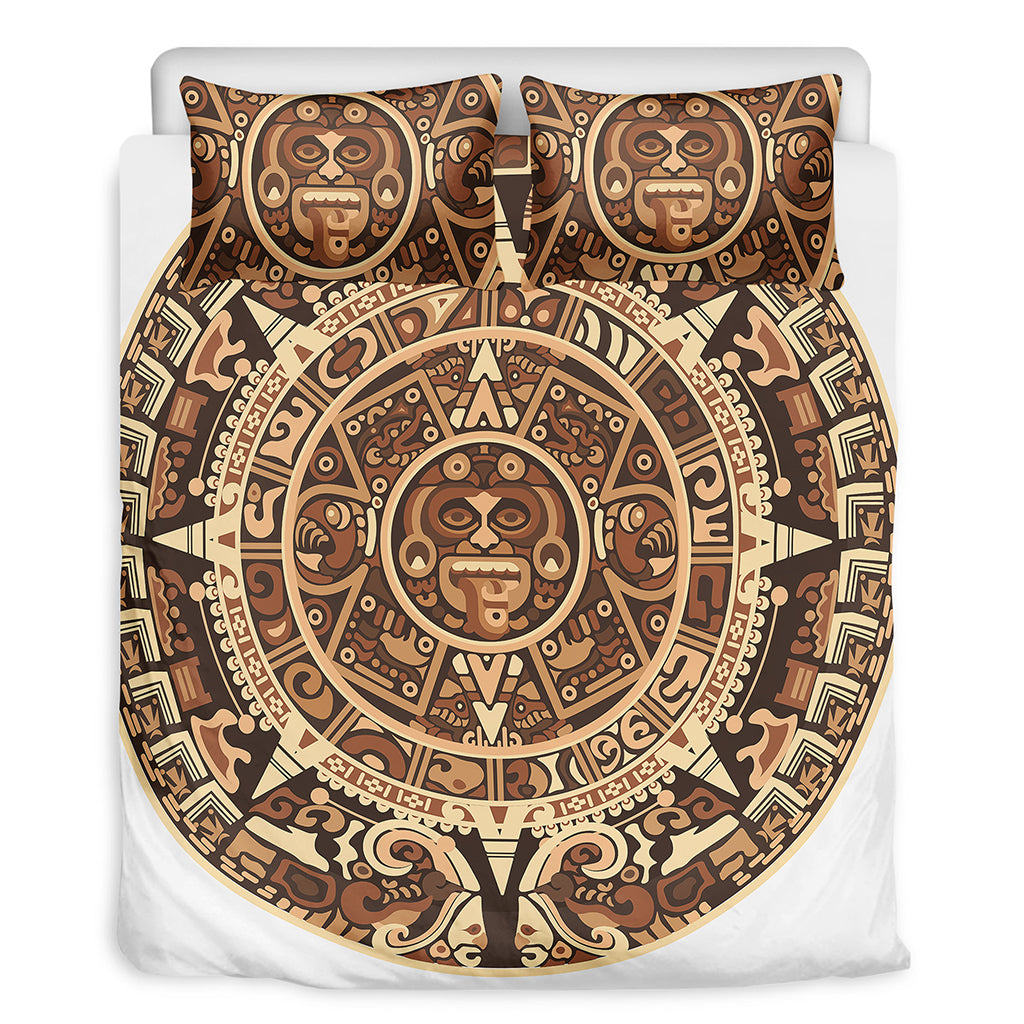 Tribal Maya Calendar Print Duvet Cover Bedding Set
