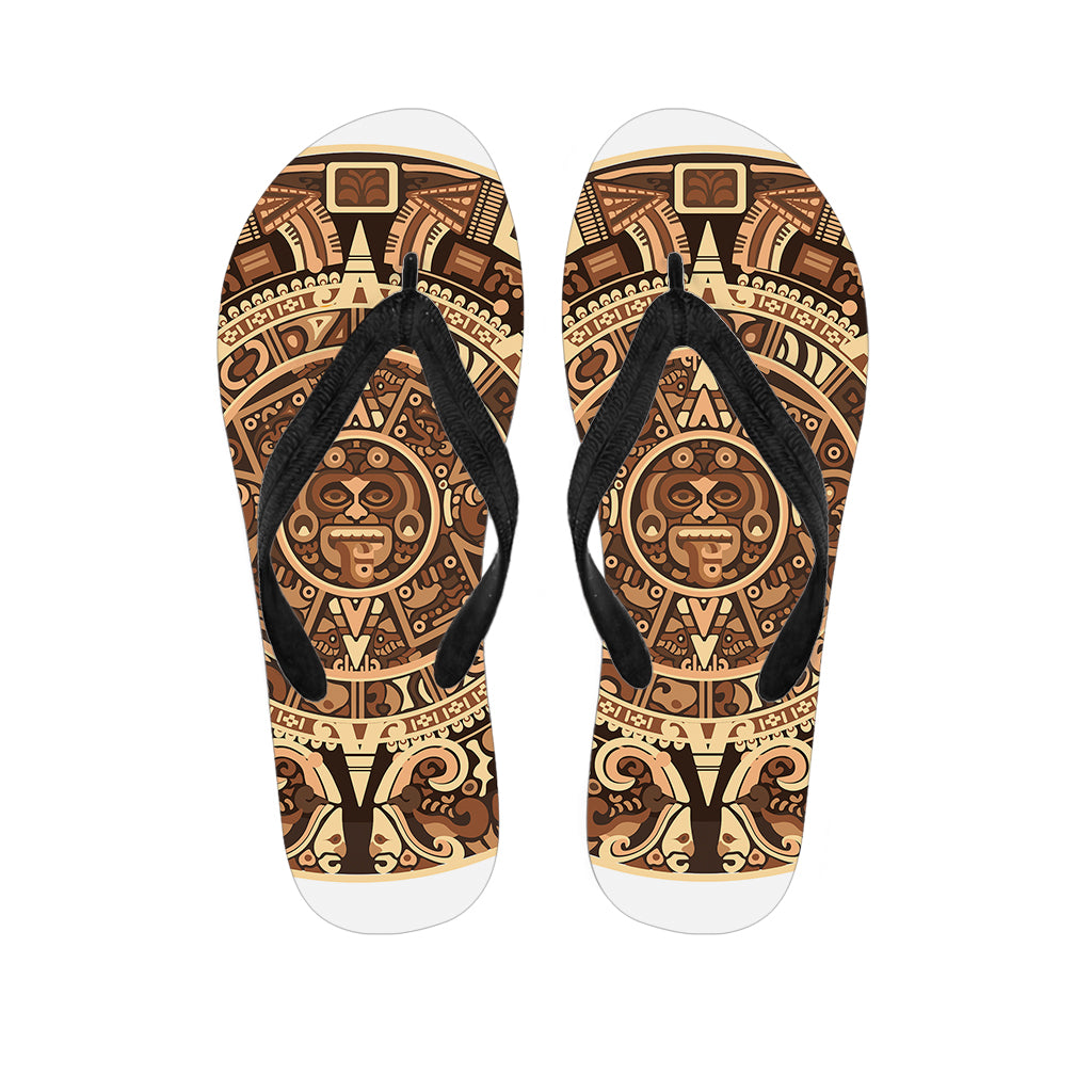 Tribal Maya Calendar Print Flip Flops
