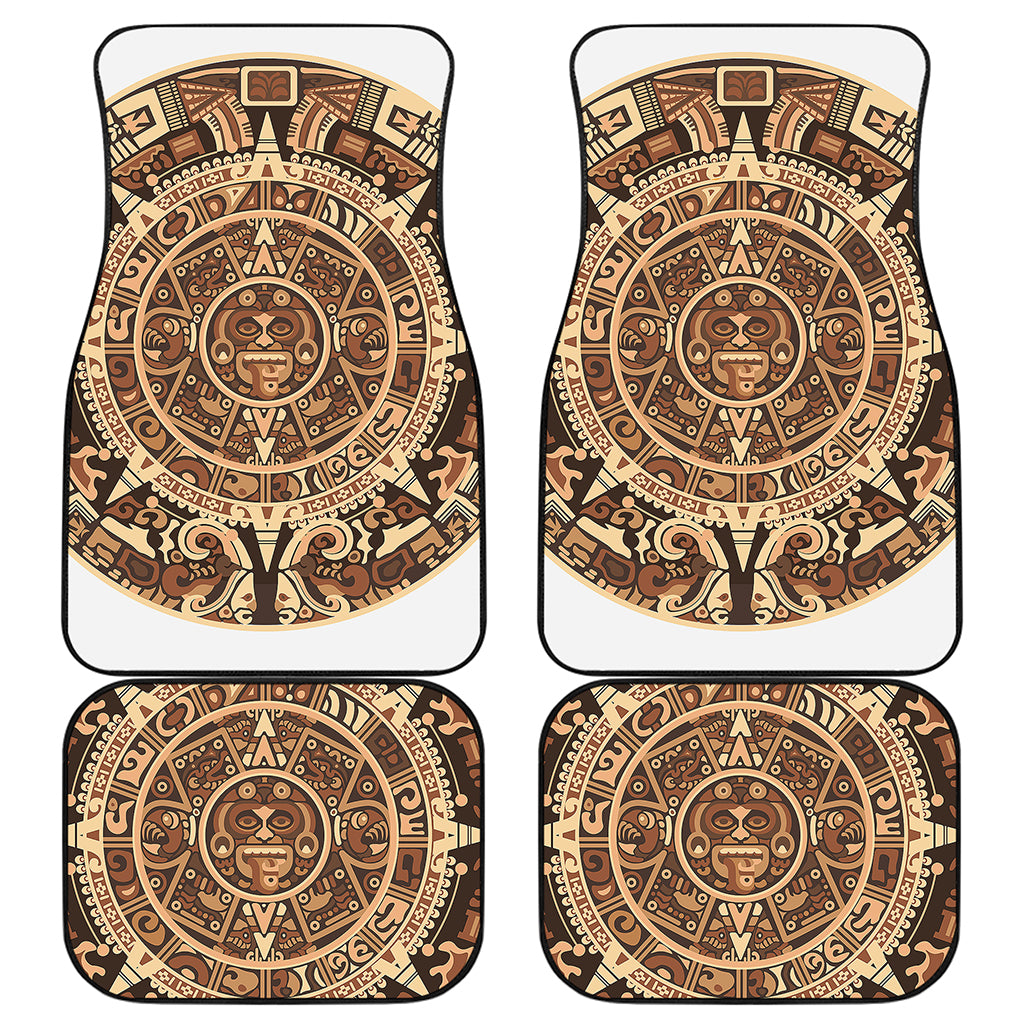 Tribal Maya Calendar Print Front and Back Car Floor Mats