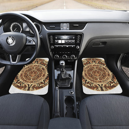 Tribal Maya Calendar Print Front and Back Car Floor Mats