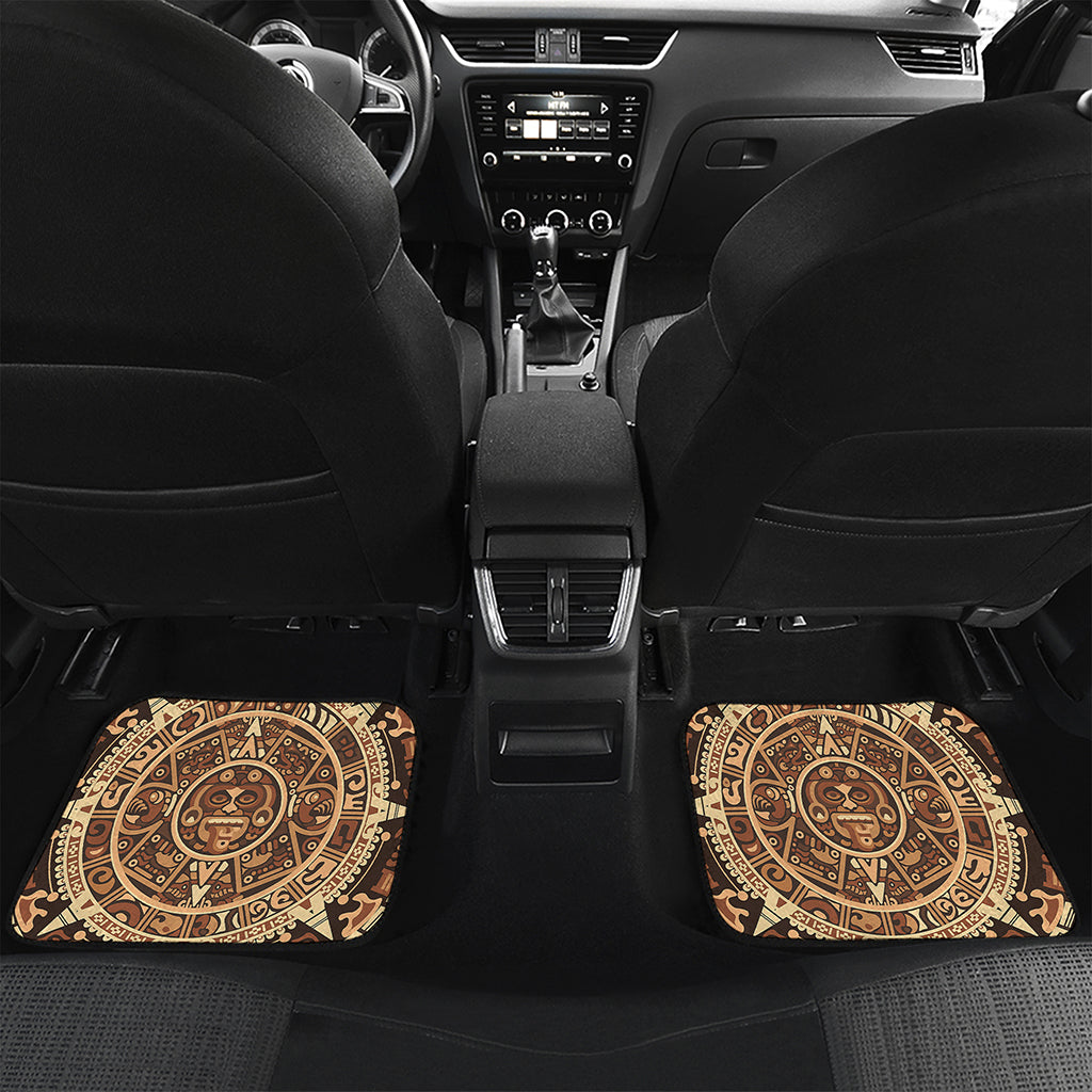 Tribal Maya Calendar Print Front and Back Car Floor Mats