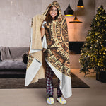 Tribal Maya Calendar Print Hooded Blanket