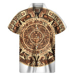 Tribal Maya Calendar Print Men's Short Sleeve Shirt