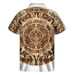 Tribal Maya Calendar Print Men's Short Sleeve Shirt