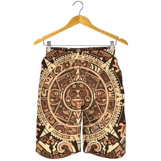 Tribal Maya Calendar Print Men's Shorts