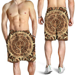 Tribal Maya Calendar Print Men's Shorts