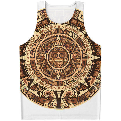 Tribal Maya Calendar Print Men's Tank Top