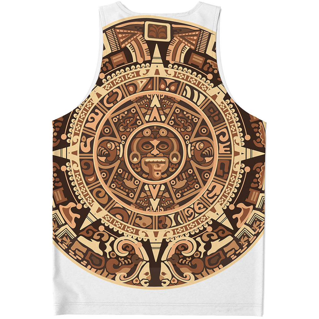 Tribal Maya Calendar Print Men's Tank Top