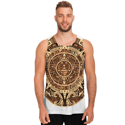 Tribal Maya Calendar Print Men's Tank Top