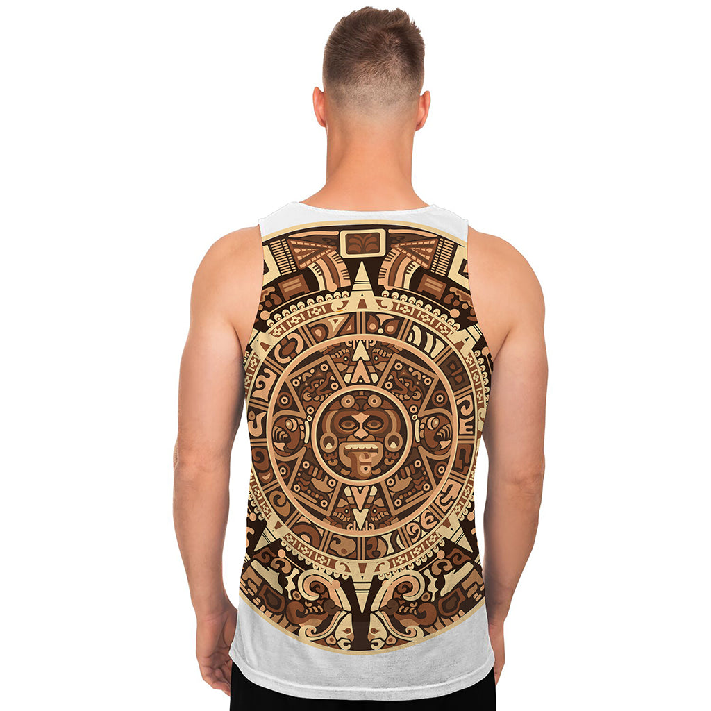 Tribal Maya Calendar Print Men's Tank Top