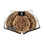 Tribal Maya Calendar Print Muay Thai Boxing Shorts