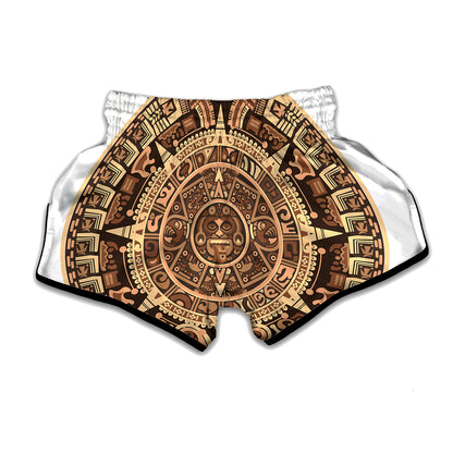 Tribal Maya Calendar Print Muay Thai Boxing Shorts