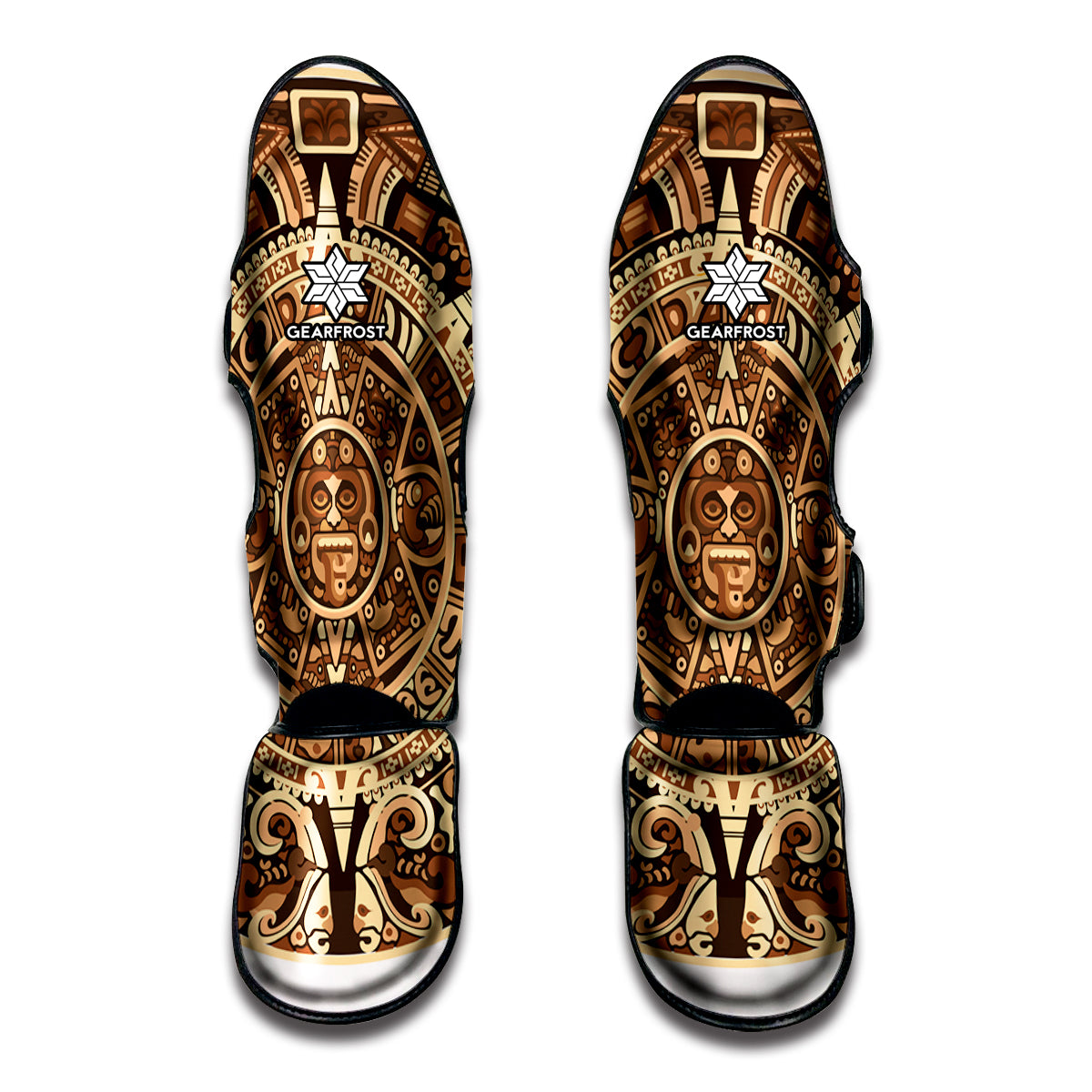 Tribal Maya Calendar Print Muay Thai Shin Guard
