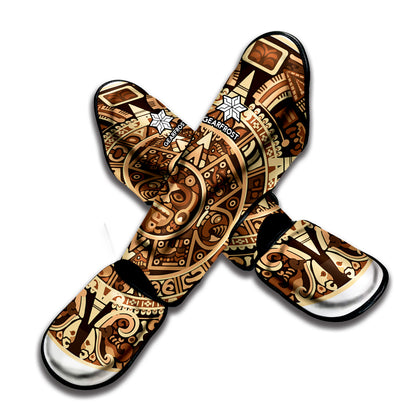 Tribal Maya Calendar Print Muay Thai Shin Guard