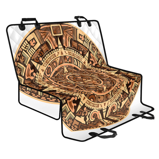 Tribal Maya Calendar Print Pet Car Back Seat Cover