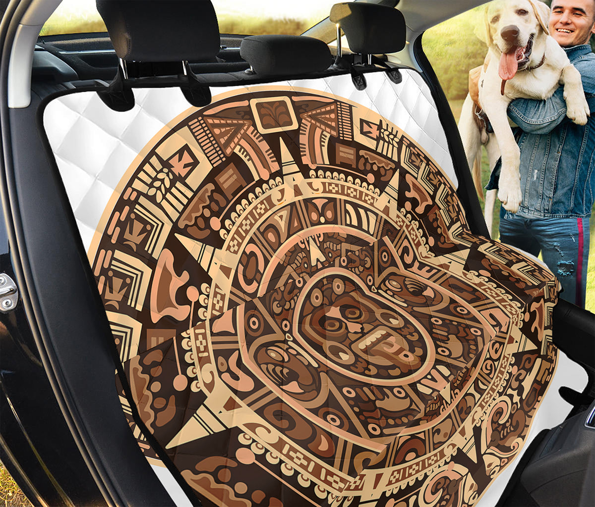 Tribal Maya Calendar Print Pet Car Back Seat Cover
