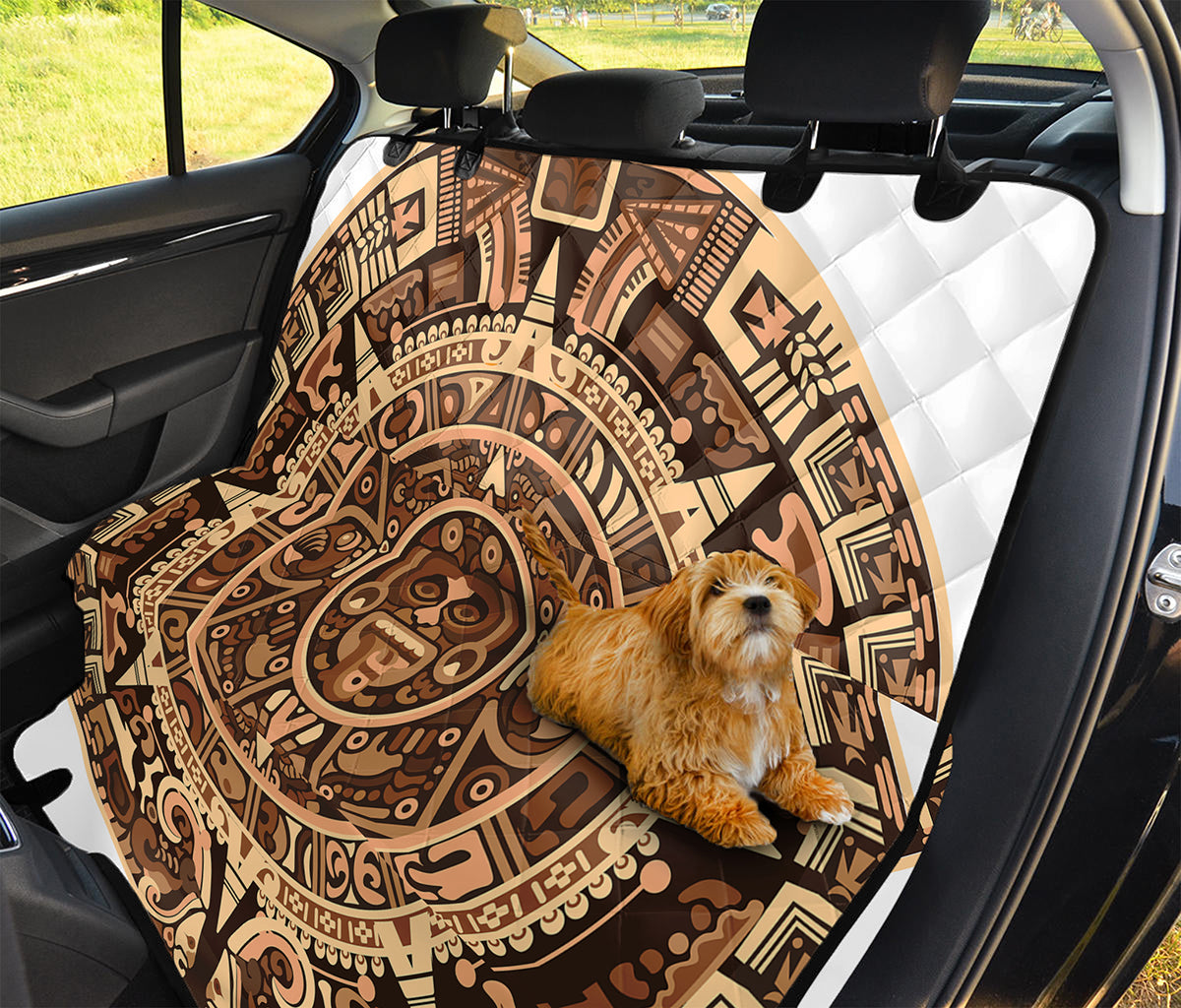 Tribal Maya Calendar Print Pet Car Back Seat Cover