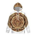 Tribal Maya Calendar Print Pullover Hoodie