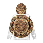 Tribal Maya Calendar Print Pullover Hoodie