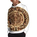 Tribal Maya Calendar Print Pullover Hoodie